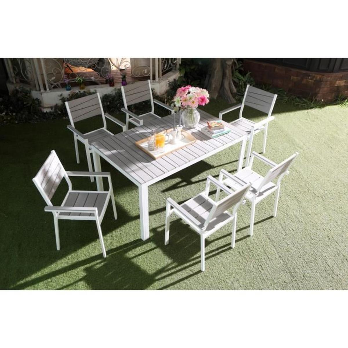 Salon de jardin en alu et polywood