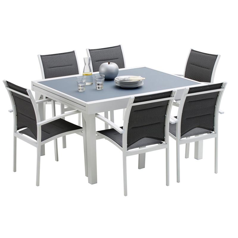 Salon de jardin plateau aluminium