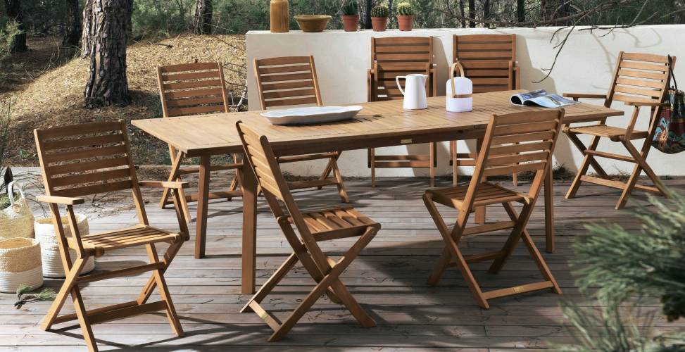 Salon de jardin 6 personnes + parasol aix