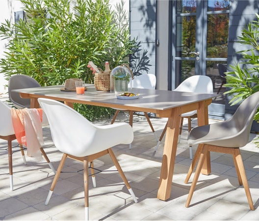 Salon de jardin pvc taupe