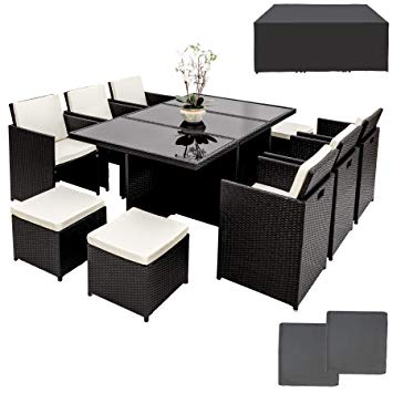 Salon de jardin rotin noir
