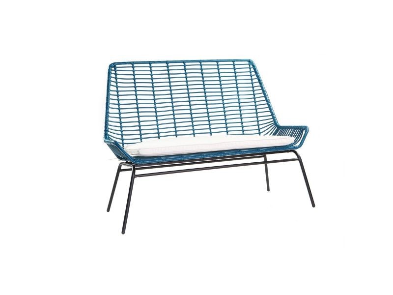 Salon de jardin metal bleu