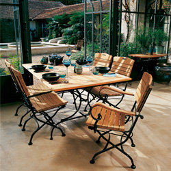 Salon de jardin teck fer forge