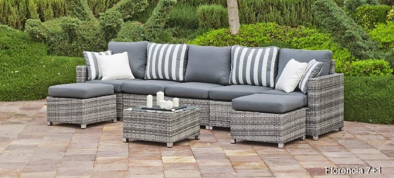 Salon de jardin resine coussin gris