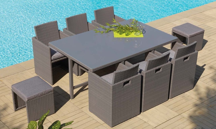 Salon de jardin résine tressée et aluminium