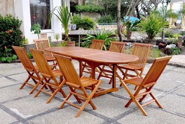 Salon de jardin teck brut grade a