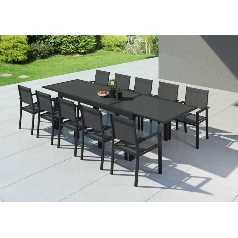 Salon de jardin résine tressée extensible