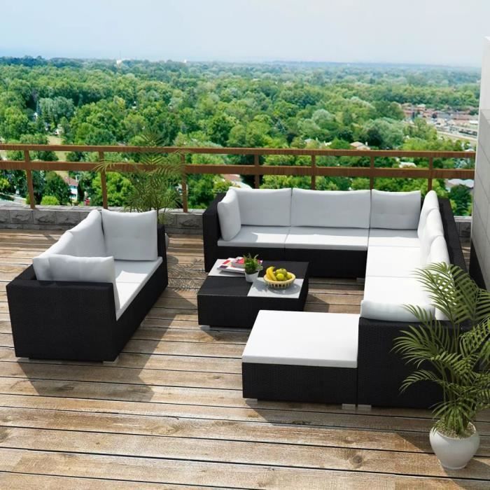 Salon de jardin resine poly rotin