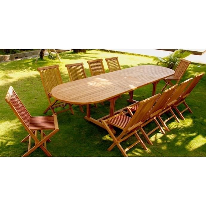 Salon de jardin teck 10-12 personnes