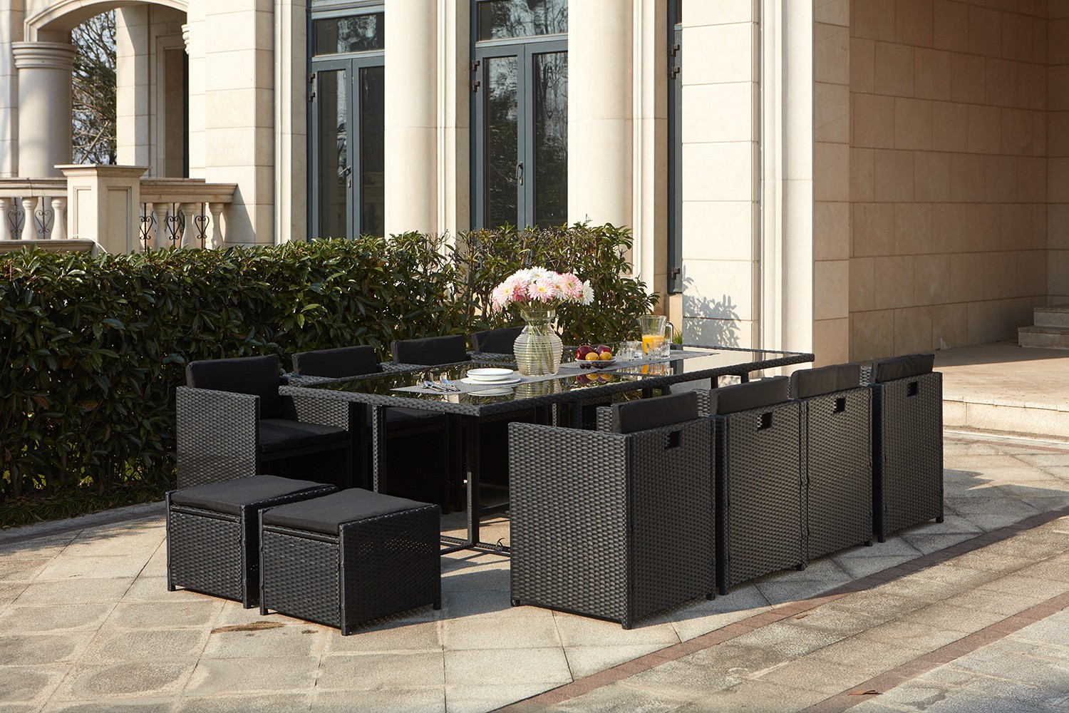 Salon de jardin polyethylene tresse