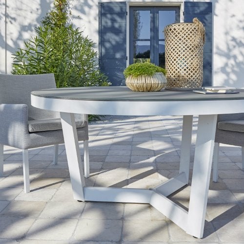 Table de salon de jardin en mosaique