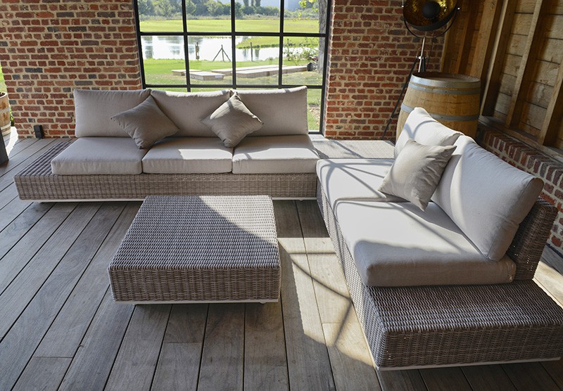 Mobilier de jardin resine tressee ronde