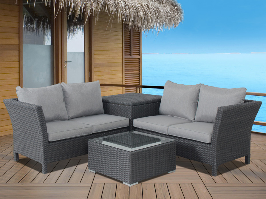 Salon de jardin tresse anthracite