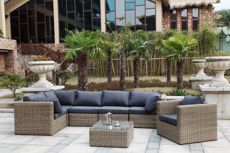Salon de jardin tresse taupe