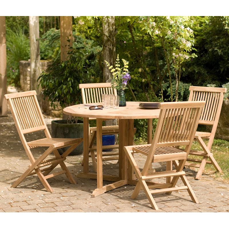 Salon de jardin table ronde pliante