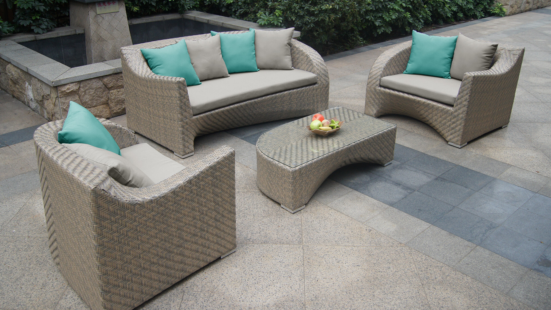 Salon de jardin tressee promo