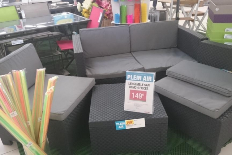 Salon de jardin tressé super u