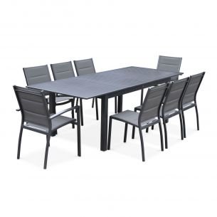 Salon de jardin table ronde avec rallonge