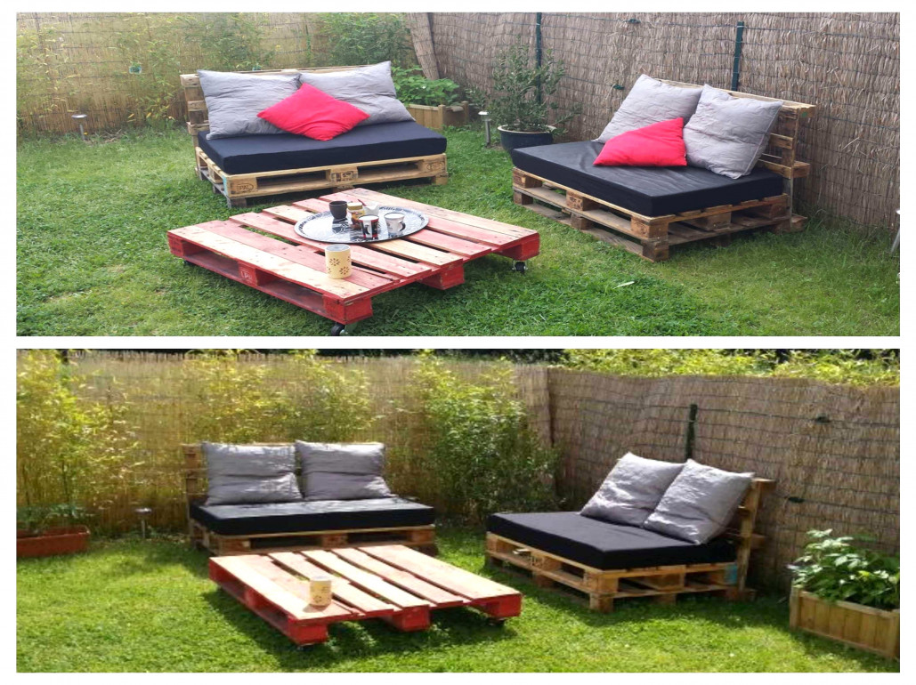 Salon de jardin palette diy