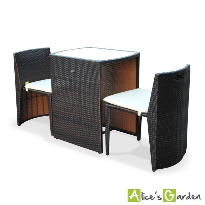 Salon de jardin résine tressée cdiscount