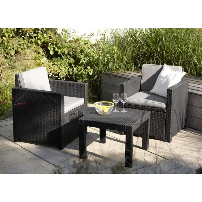Salon de jardin table 2 positions